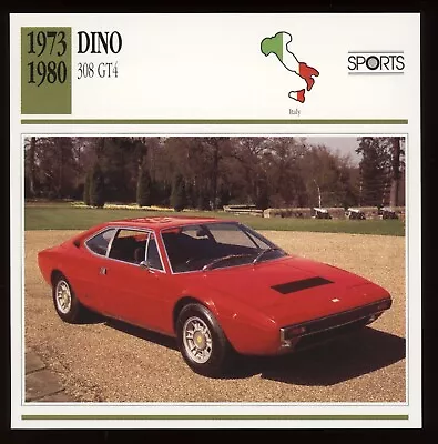 1973 - 1980  Dino  308  GT4  Classic Cars Card • $4.95