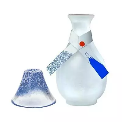 Toyo-Sasaki Glass Fujisan Sakazuki Cup & Tokkuri Sake Set • $53