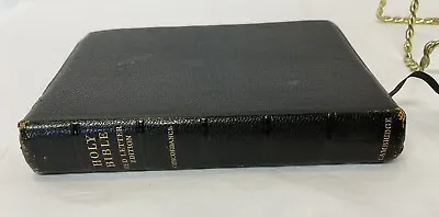 Holy Bible Cambridge Concordance Leather Lined Red Letter Taken To Vietnam 1967 • $50