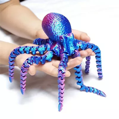 3D Printed Octopus 12 Inch 3D Printed Articulated Octopus Fidget Toys For Adults • £7.99