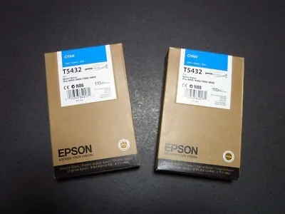 Genuine Epson T5432 Cyan Ink Cartridge For Stylus Pro 4000 7600 9600 Lot Of 2 • $20