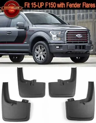 Front Rear Set Splash Mud Guards Flaps For 15-20 Ford F-150 W/ OEM Fender Flares • $39