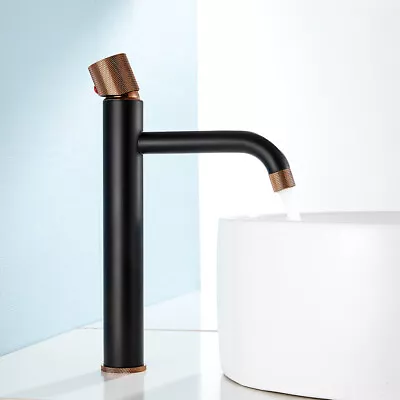 £18.99 • Buy Modern Bathroom Basin Mixer Taps Tall Countertop Cloakroom Taps Brass Mono
