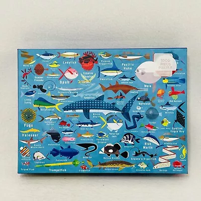 Mudpuppy Puzzle Ocean Life Fish 1000 Pcs Deep Sea Name Reference Aquarium Jigsaw • $17.84