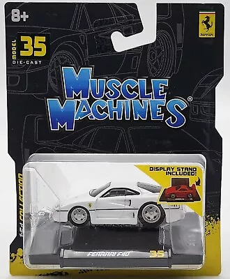 Muscle Machines 2023 1:64 Series Collector #35 White Ferrari F40 Rubber Tires!! • $12.99