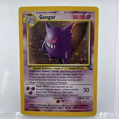 Gengar 5/62 Fossil 1999 Holo Rare WOTC Pokémon Card TCG • $44.99