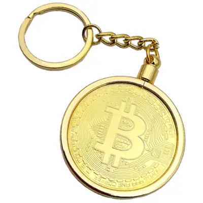 Bitcoin Coin Novelty Collectable Gold Coin With Keyring Key Chain & Plastic Case • $12.95