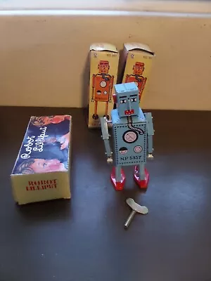 Robot Lilliput Blue Tin Space Windup Vintage Retro Collectible NEW - FREE SHIP • $22.95