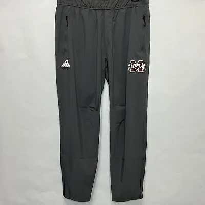 Adidas Size Large Mississippi State Bullldogs Woven Zip Leg Pant Gray GE2807 New • $49.95