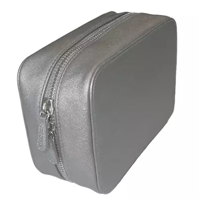 Trish McEvoy Silver Textured Makeup Planner Organizer Case • $30