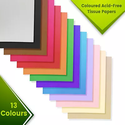 Coloured Acid Free Tissue Paper Sheets Gift Wrapping Packing Papers 500 X 750mm • £6.45