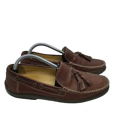 Cole Haan Collection Mens Size 8.5M Leather Loafers Shoes Brown Tassle Moccasin • $29.95