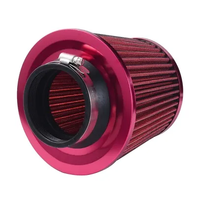 75mm Universal Fit Car Cold Air Intake Round Cone Filter KN Type Red • $20.14