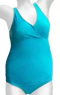 New Belly Basics Maternity Tankini Swim Suit Turquoise  Womens L 12-14 Free Ship • $19.99