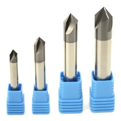 HRC45 Solid Carbide 90° Degree Chamfer Mill Milling Cutter 1mm-12mm - AlTiN • £12.99