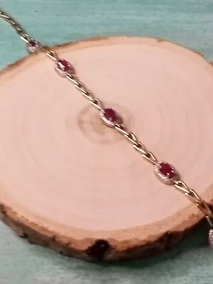 Vintage 10k Gold And Ruby Diamond Bracelet  • $199.99