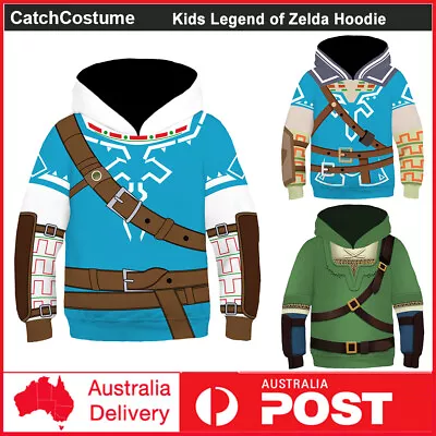 Kids The Legend Of Zelda Cosplay Costume Hoodie Pullover Boys 3D Printed Jumper • $36.99