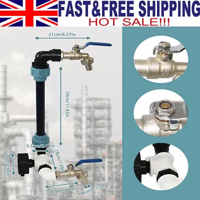 Connector IBC 3/4'' Tap Gooseneck Adapter Container IBC 3/4  Tap Rain Water Tank • £39.55