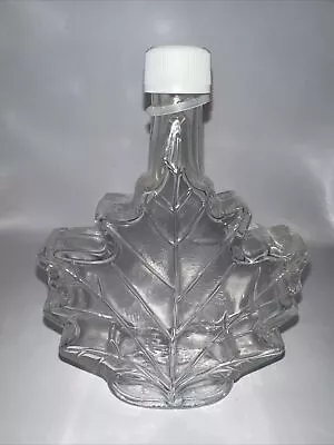 Maple Leaf Shaped Bottle Glass Syrup Empty Bottle With White Lid • $14.91