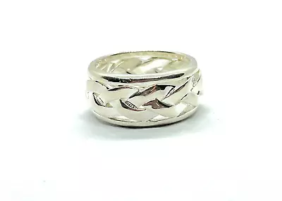 Links Of London Men’s Sterling Silver Woven Wide Band Ring W (US 11 1/4) 14.4gr • £85