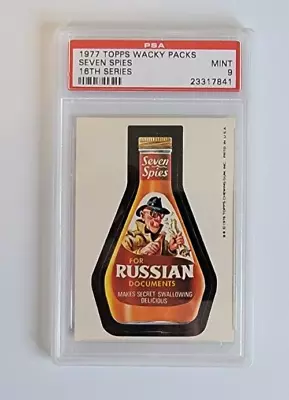 1976 Wacky Packages Series 16   Seven Spies    Psa 9  Mint • $249.95