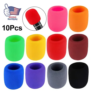 10 Pack Thick Handheld Stage Microphone Windscreen Foam Cover Karaoke 10 Color • $7.99