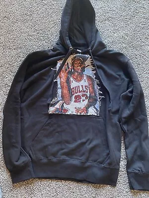 Michael Jordan Hand Stitched 3 Rings Hoodie Size Medium • $45