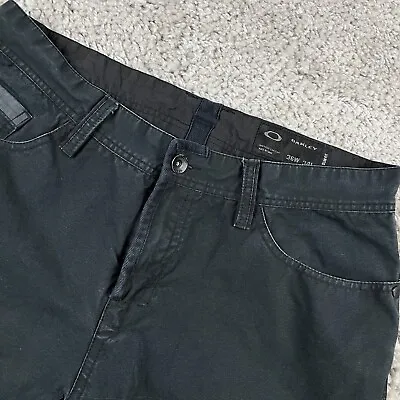 Oakley Jeans Men's 34x27 Black Slim Fit Distressed Canvas Tapered At Knees • $29.95