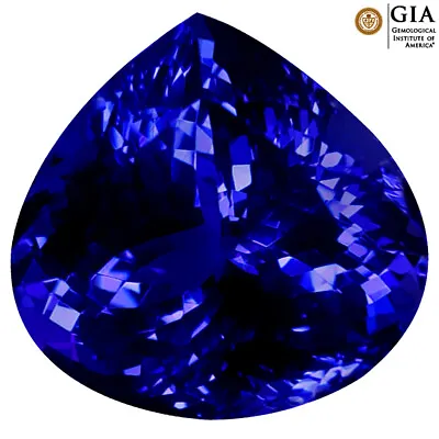 GIA Certified 10.16 Ct AAAA+ Pear (13 X 14 Mm) Natural D'Block Tanzanite • $3674.99
