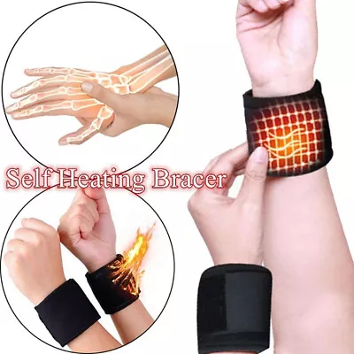 1 Pair Magnetic Self-Heating Therapy Wrist Brace Sports Protection Belt • $0.99