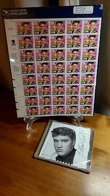 USPS Elvis Presley Stamps 1992 Sheet Of 40 (29c) SEALED + Elvis USPS  CD SEALED • $45