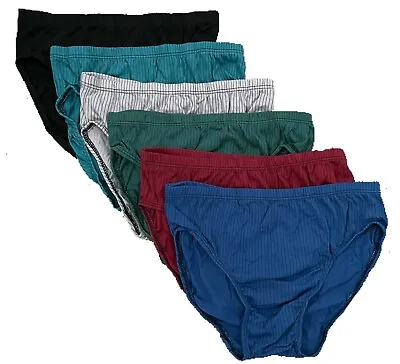 3 Or 6 Pack MEN BIKINI BRIEFS LOW RISE COTTON Stripes COLORS UNDERWEAR SMLXL • $11.99