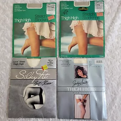 Vintage Thigh High Stocking Lot Of 4 Deadstock Multi Size And Color • $14.99