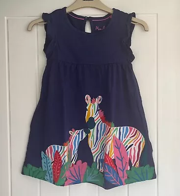 New Mini Boden Girls Size 2/3 - 11/12  Year Blue Animal Applique Jersey Dress • £9.99