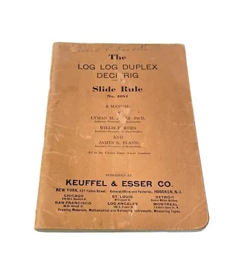 1945 The Log Log Duplex Decitrig Slide Rule No. 4081 Keuffel & Esser Co. BOOK • $12.30