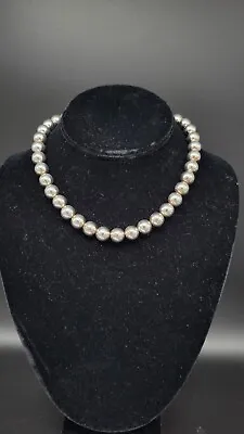 Milor Italy 925 Sterling Silver 10mm Bead Necklace Adjustable 43 Grams • $115.43