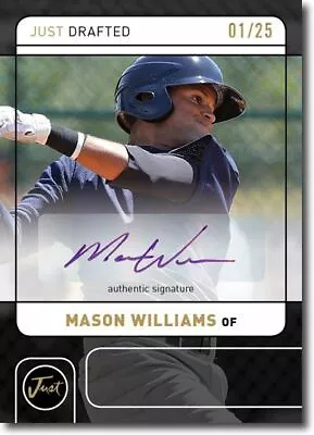 MASON WILLIAMS 2011 Just DRAFTED Rookie Autograph BLACK Auto RC #/25 • $18.99