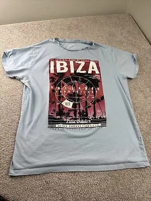 Ibiza House Music Summer Ibiza Spain Party Island Lucid Dreams Large Blue Shirt • $14.72