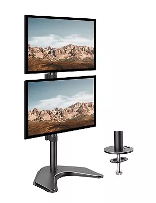 HUANUO Dual Monitor StandVertical Stack Screen Free-Standing Holder LCD Desk... • $32