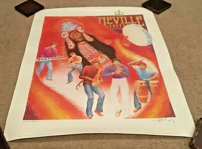 Vintage & Rare 1982 Neville Brothers Mardi Gras Indian Poster Old New Orleans • $1200