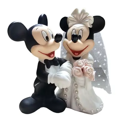 Disney Mickey Minnie Mouse Just Married Veil Figure Figurine Cake Topper Fragile • $29.99