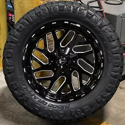 20x10 Fuel Triton Black Wheels 33  Nitto AT Tires 8x170 Ford Super Duty F250 • $3199