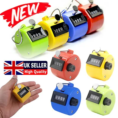 Mechanical Hand Tally Number Counter Click Clicker 4 Digit Counting Manual QS • £4.91