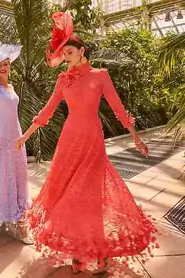Veni Infantino Dress 992223 3D Floral Flare Mother Bride Wedding Occasion Guest • £299.99