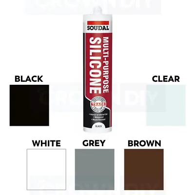 £6.49 • Buy General Purpose Silicone Sealant 300ml Waterproof Clear White Brown Black Grey