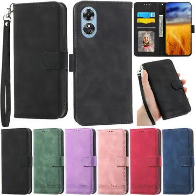$14.01 • Buy Luxury Wallet Matte Leather Flip Cover Case For Oppo A78 A57 A17 A77 A76 A96 4G