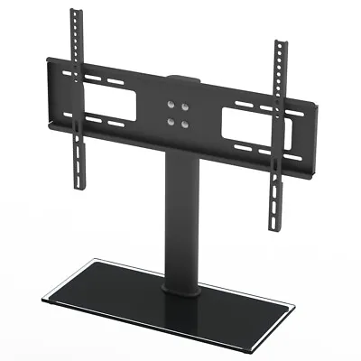 32-55 Inch VESA Black Cantilever Glass Floor TV Stand With Bracket For Screen  • £24.49