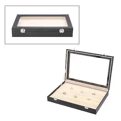 £41.78 • Buy Black Leatherette Anti Tarnish 150 Slot Ring Jewelry Box With 2 Latch Clasp