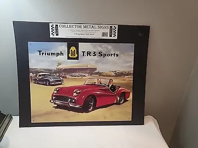 Collector Metal Sign Lithograph Steel Metal TRIUMPH T.R.3 SPORTS RED CONVERTIBLE • $125