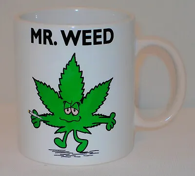 Mr. Weed Mug Can Personalise Funny Cannabis Weed Roll A Joint Men Spliff Gift • £10.99
